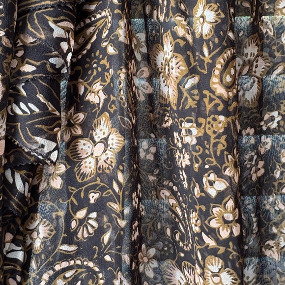 Ulla Johnson Silk Ruffle Blouse | Size 2 | Black Floral Print Top Boho Chic - Picture 4 of 6